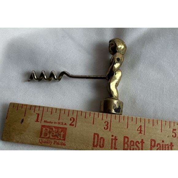 Vintage Brass Risqué Naughty Boy Corkscrew Wine Bottle Opener Taiwan Gag Gift